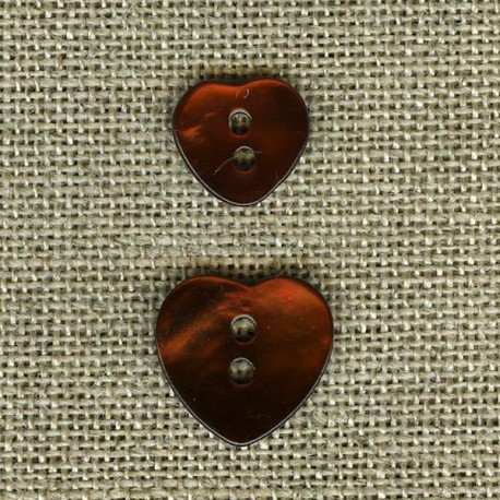 New enamelled mother-of-pearl heart, Mahogany 06