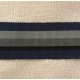 Striped Gros Grain Bayadère Ribbon Panama, col. Navy, Night, Slate, Steel 279