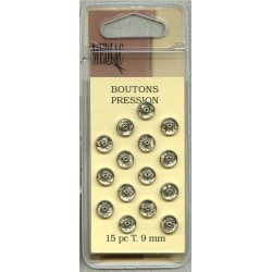 Silver Metal Snap Fasteners, sizes 5 to 9 mm