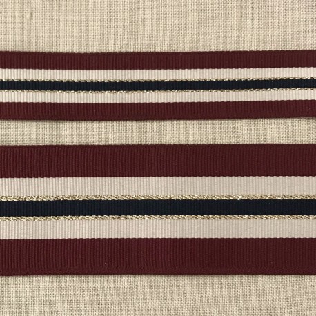 Medoc and Lurex Tricolor Grograin Ribbon