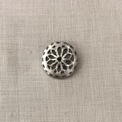 Bouton Métal Rosette, col. Argent
