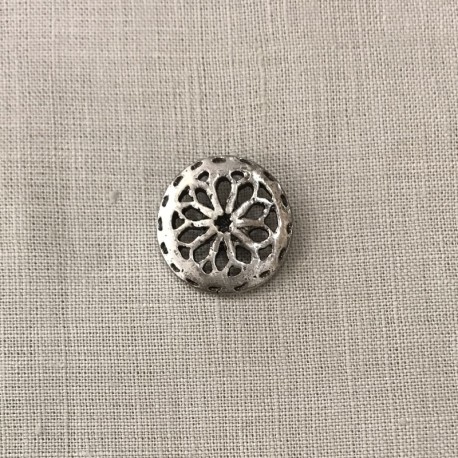 Bouton Métal Rosette, col. Argent