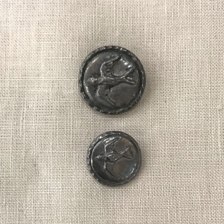 Metal Button Spring Swallow, col. Meteorite