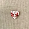 Engraved and Enamelled Mother of Pearl Heart Medal Holly, Col. Natural/ Cherry