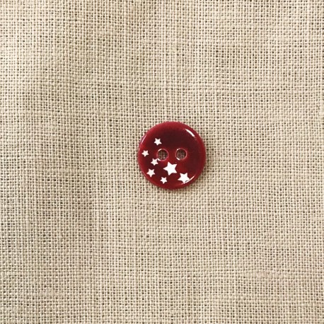 Bouton Nacre Gravée Constellation, col. Framboise