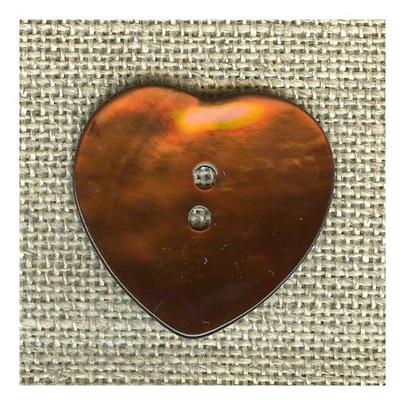 Big Heart enamelled mother-of-pearl, Chocolate
