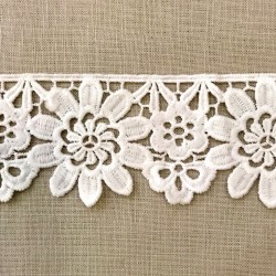 Ruban Guipure Je T'Aime un Peu Beaucoup, col. Blanc