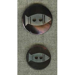 Ebony mother-of-pearl with fish engraving