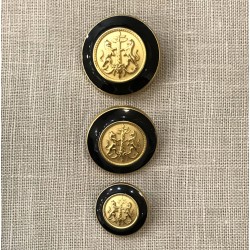 Enamelled Metal Button James, col. Gold/ Black