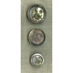 Natural grey mother-of-pearl with rose engraving