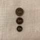 Enamelled Glitter mother of pearl button, col. Gold Coffee