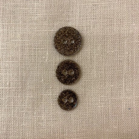 Enamelled Glitter mother of pearl button, col. Gold Coffee
