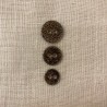 Enamelled Glitter mother of pearl button, col. Gold Coffee
