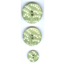 Bouton Nacre gravée Muguet, Menthe