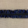 Trimmed Raphia and Grosgrain Ribbon, col.Black/ Outremer