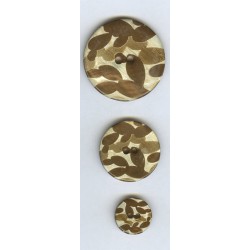 Chestnut mother-of-pearl button with Cactus engraving