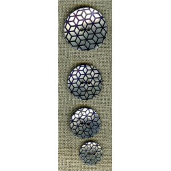 Bouton Nacre gravée Cube 3D, Marine