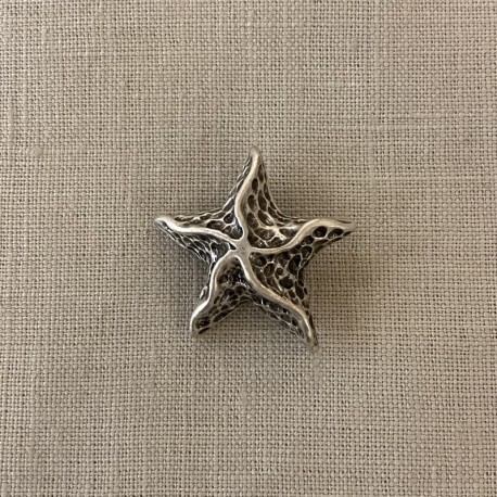 Bouton Métal Astérie, col. Argent