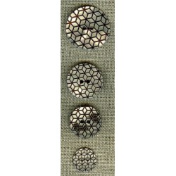 Mother-of-pearl button Cube 3D, Coffee