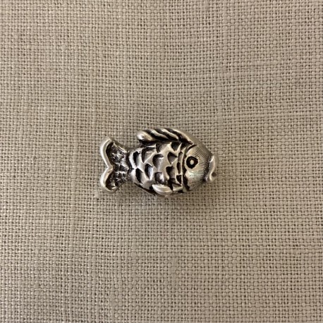 Bouton Métal Fish, col. Argent