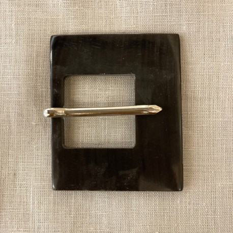 Boucle de Ceinture Carré en Corne Brune
