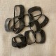 Petite Boucle de Ceinture Forme D en Corne Brune
