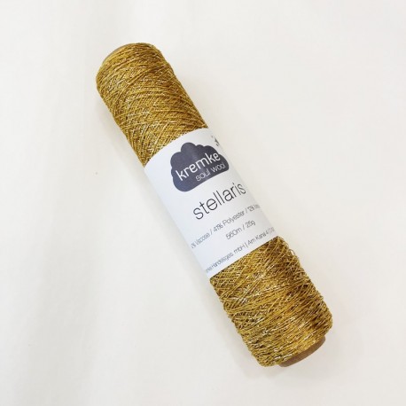 KKREMKE SOUL WOOL Lurex Yarn Stellaris, col. 181 Strong Gold