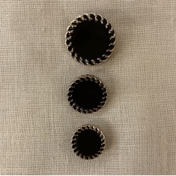 Metal Enamelled Button Ma Petite Veste, Col. Black/ Gold