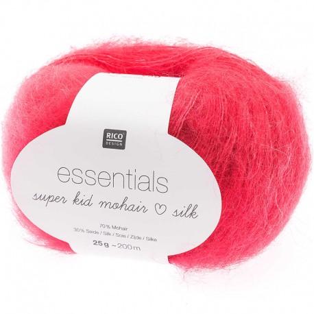RICO wool knitting tarn. qual. SUPER KID MOHAIR LOVE SILK essentials, col. Melon 018