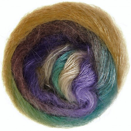 RICO wool knitting tarn. qual. SUPER KID MOHAIR LOVE SILK PRINT essentials, col. 014 Winter