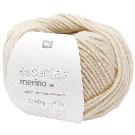 Laine à Tricoter Essentials MERINO dk de Rico, col. Ecru 60
