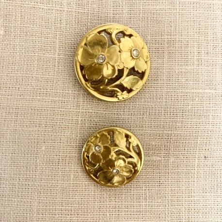 Metal Button Art Nouveau, Col. Gold / Diamond