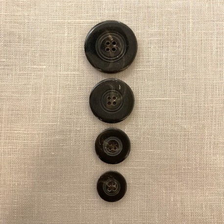 Bouton Polyester Tous en Gabardine, col. Jaspe Brune