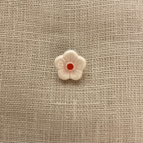 Children Button, Kawaï Flower, col. light Pink/ Red