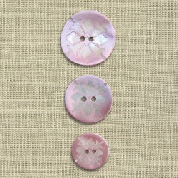 Bouton Nacre gravée Campanule, col. Lovely