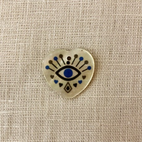 Bouton Pampille en Nacre Emaillée Get Lucky, col. Eye Heart