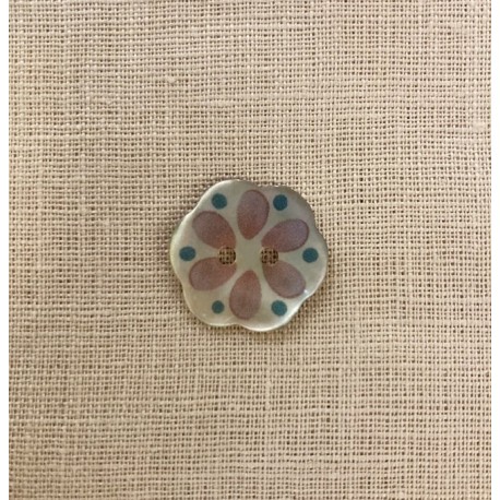 Printed Mother of Pearl Button, Je t'Aime Un Peu Beaucoup