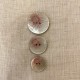 Engraved and Enamelled Mother of Pearl Button Solaire, Col. Natural/ Light Red