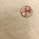Engraved and Enameled Mother of Pearl Button, Swirl , Col. Strawberry