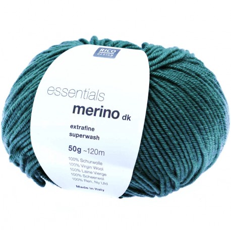 Laine à Tricoter Essentials MERINO dk de Rico, col.Turquoise Foncé 30