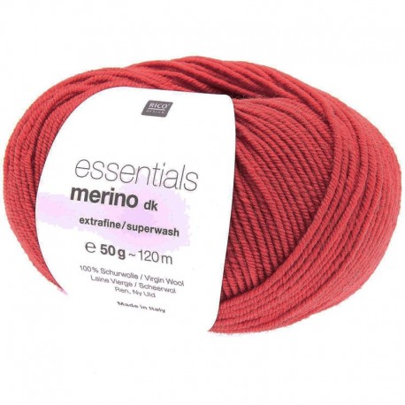 Rico Wool Knitting Yarn, qual. essentials MERINO dk, col. Carmin 23