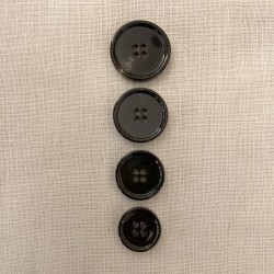 Bouton de Costume"l'élégant" en Corne Laquée, col. Noir