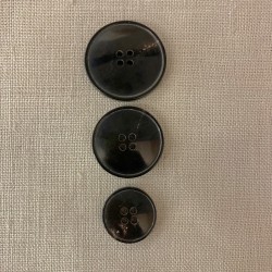 Bouton de Costume "Classy" en Corne, col. Noir