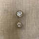 Strass Button Toupie Solitaire, col. Crystal/ Gold