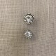 Bouton Strass Toupie Solitaire, col. Crystal/ Argent