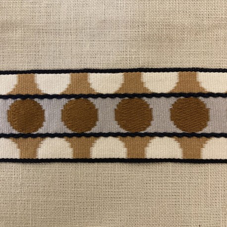 Jacquard Ribbon Pois & Pois, col. Savana