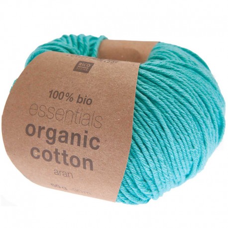 Coton Bio à Tricoter Rico ,Essential Organic Cotton, col. Turquoise 022