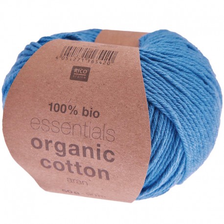 Coton Bio à Tricoter Rico ,Essential Organic Cotton, col. Bleu 012