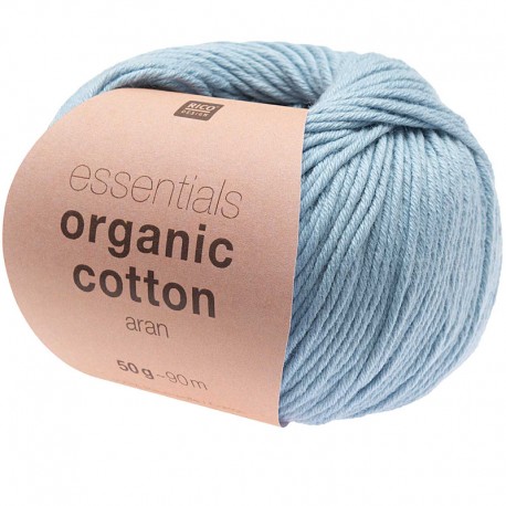 Coton Bio à Tricoter Rico ,Essential Organic Cotton, col. Bleu 012