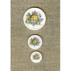 Printed mother-of-pearl button Royal coat of arms